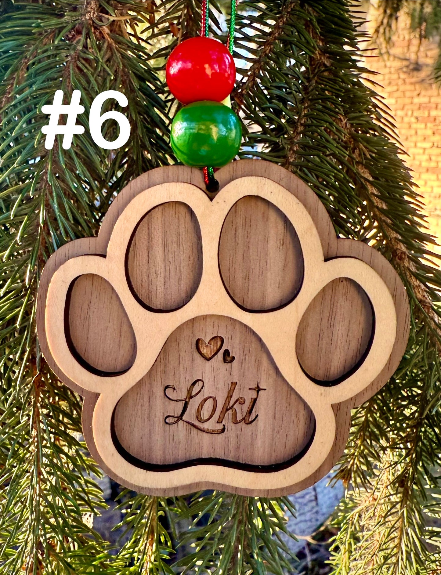 Customized Paw Print Ornament – Laser Engraved Holiday Keepsake