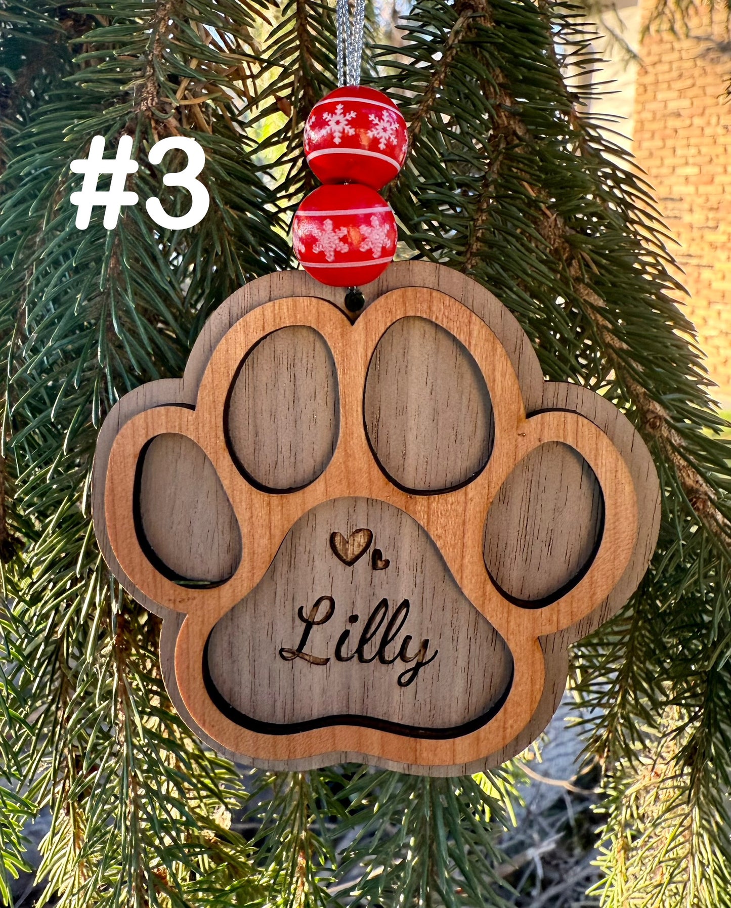Customized Paw Print Ornament – Laser Engraved Holiday Keepsake