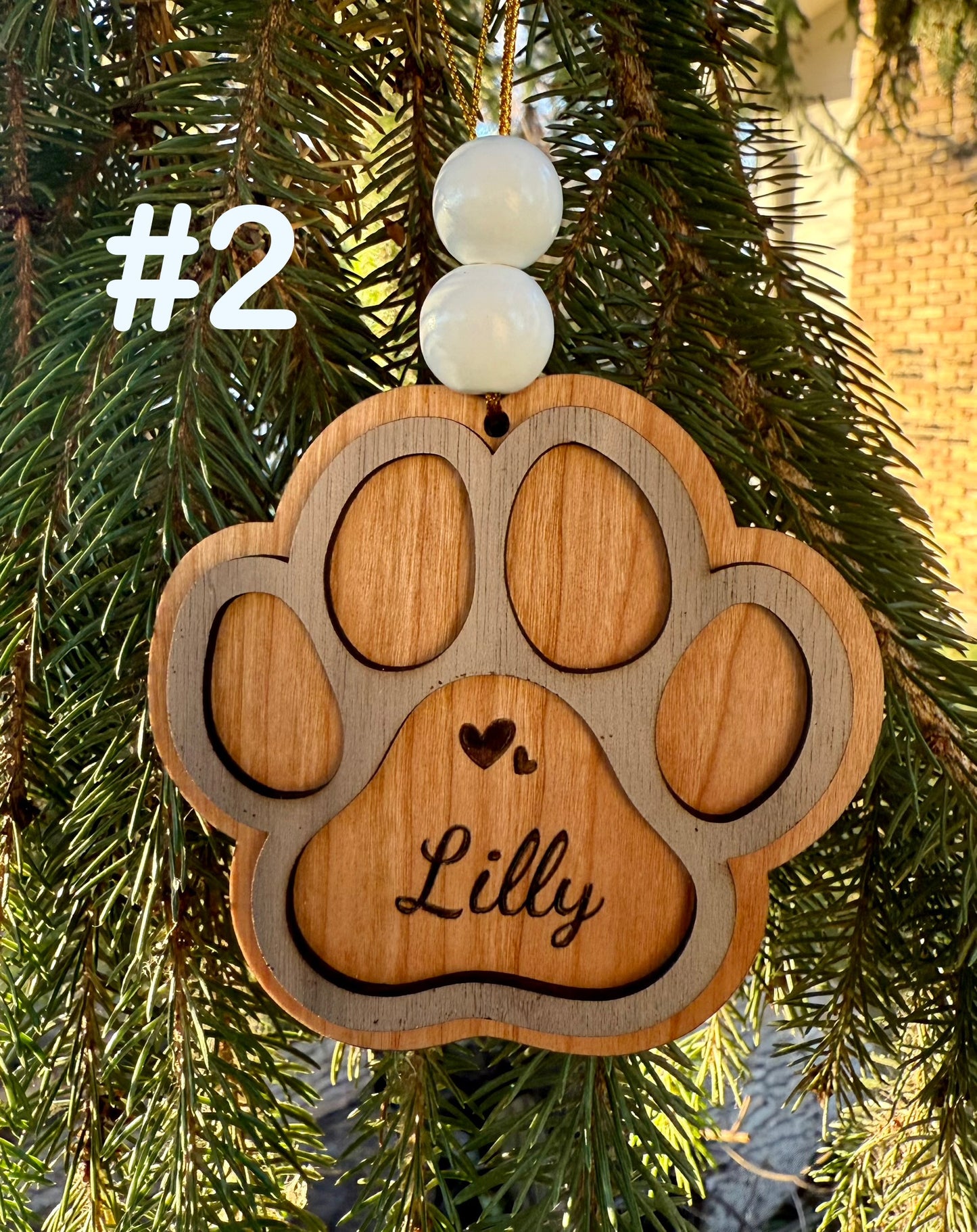 Customized Paw Print Ornament – Laser Engraved Holiday Keepsake