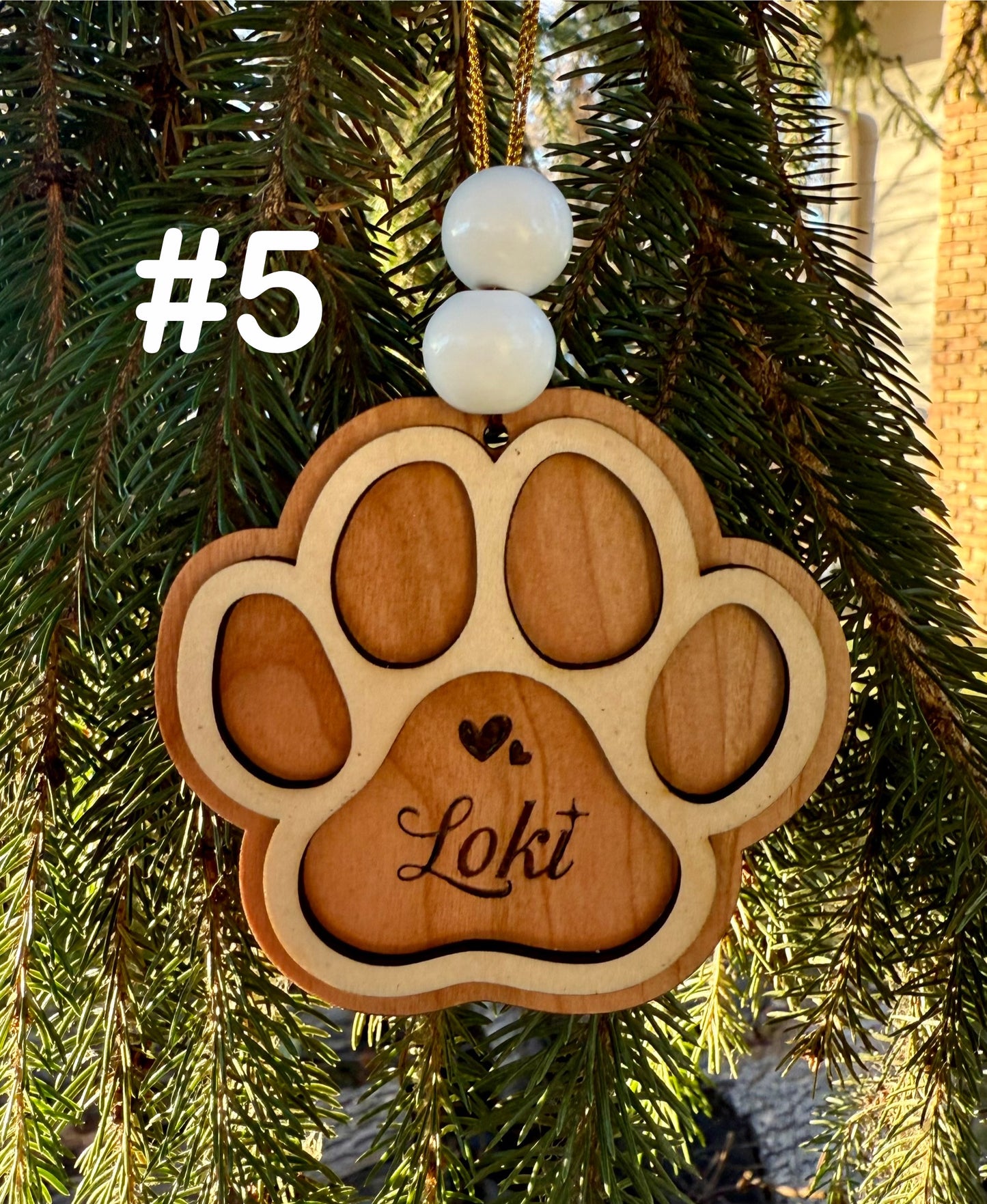 Customized Paw Print Ornament – Laser Engraved Holiday Keepsake