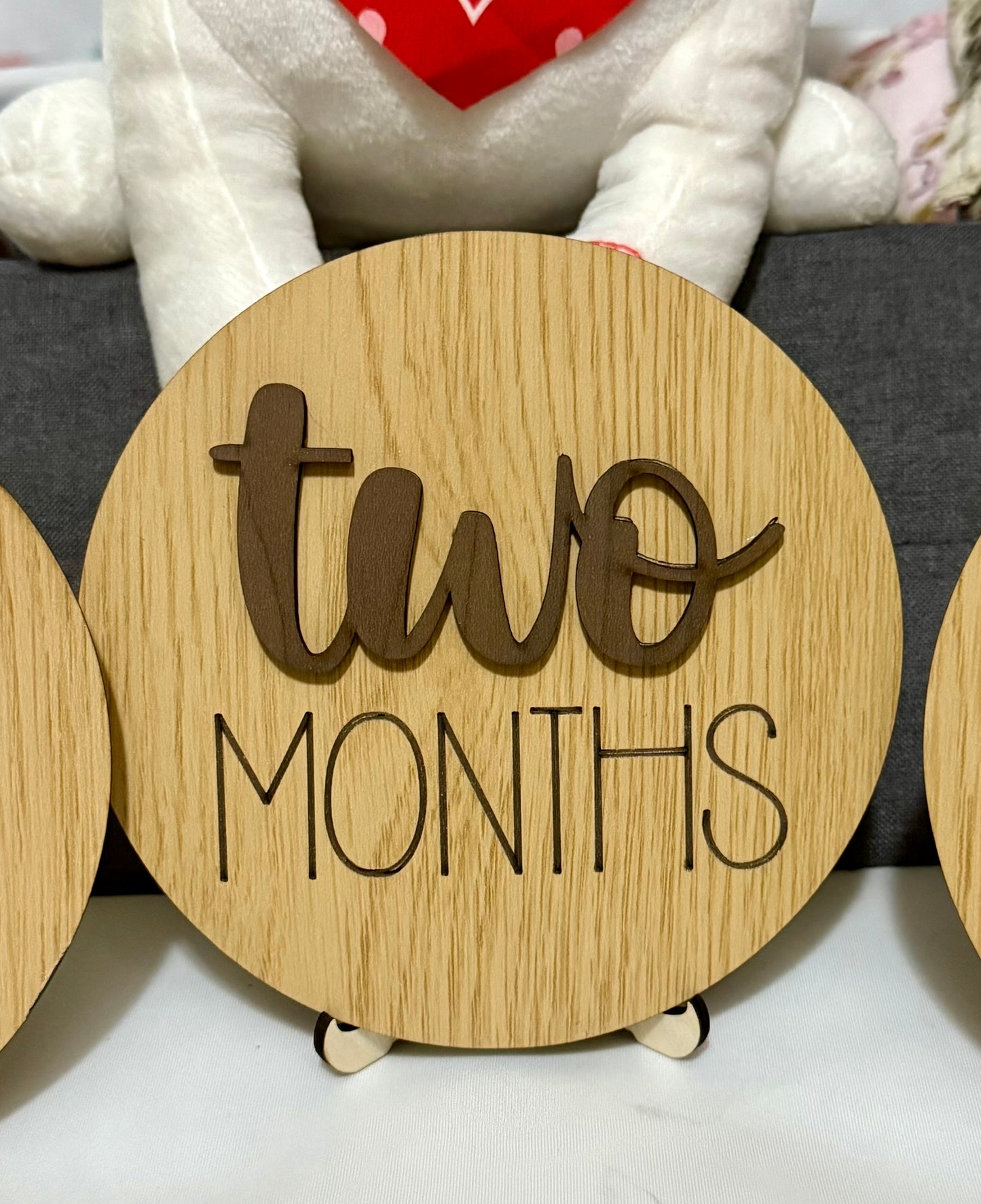 Baby Milestone Markers – 3D Wooden Keepsake Set (1-11 Months + 1 Year)