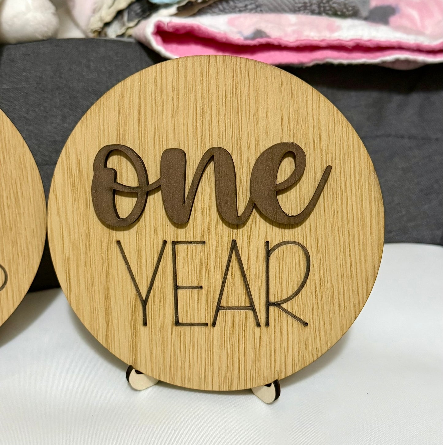 Baby Milestone Markers – 3D Wooden Keepsake Set (1-11 Months + 1 Year)