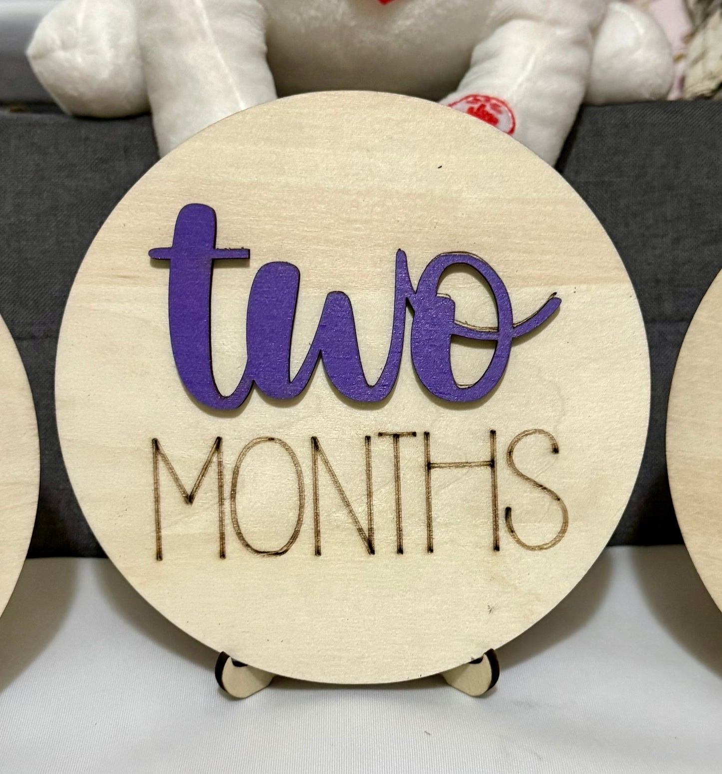 Baby Milestone Markers – 3D Wooden Keepsake Set (1-11 Months + 1 Year)