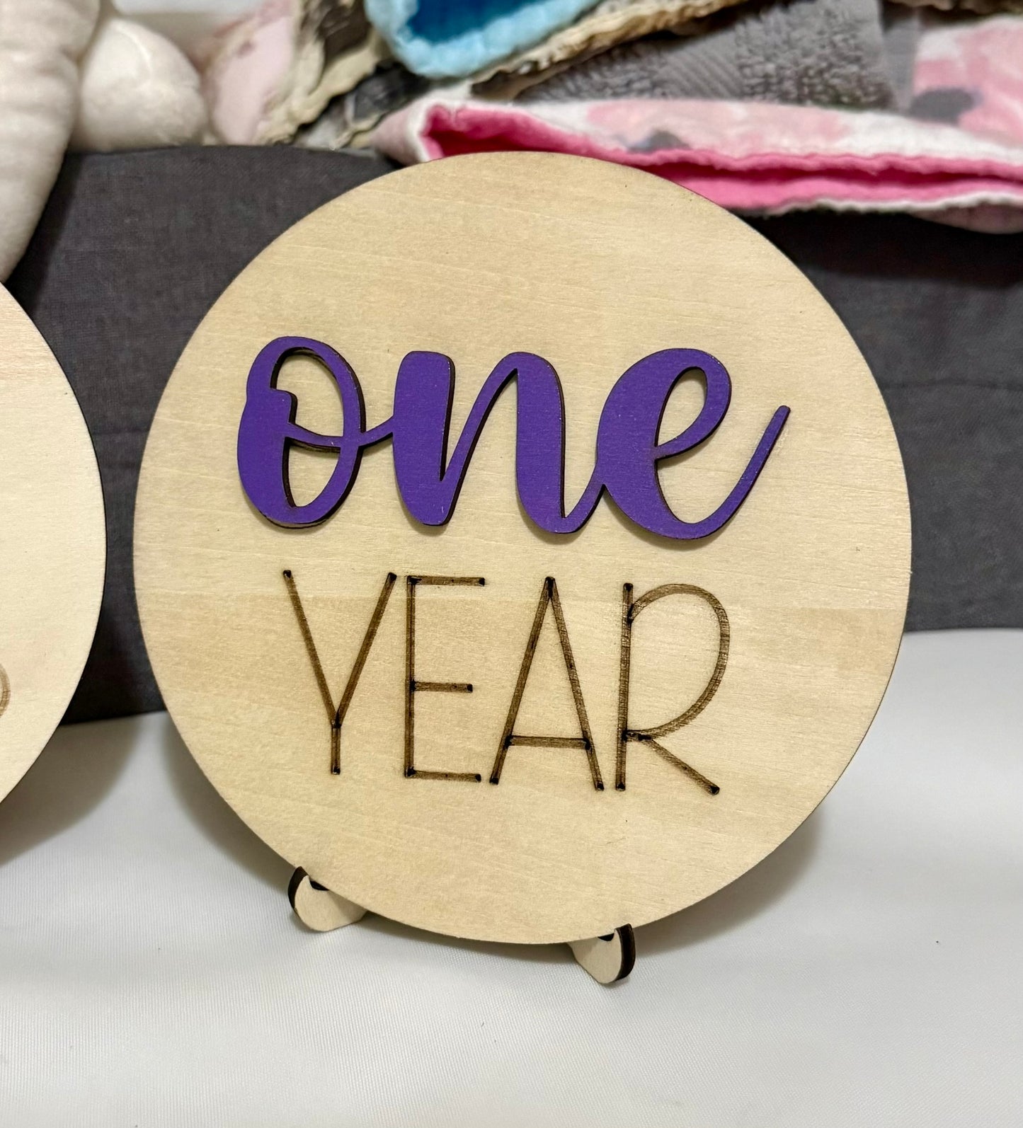 Baby Milestone Markers – 3D Wooden Keepsake Set (1-11 Months + 1 Year)